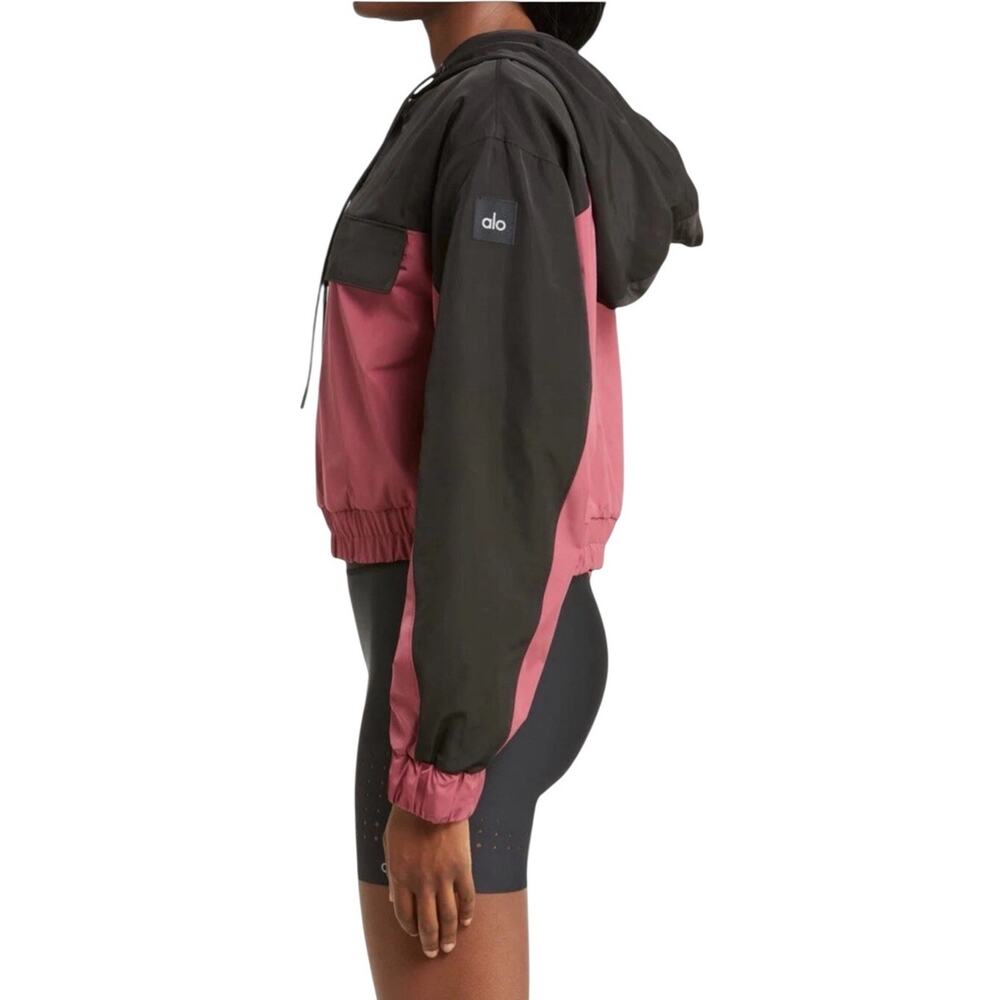 Alo Yoga International Anorak 2 - Toned Hoodie Color Black /mars Clay Size Small - Picture 3 of 8